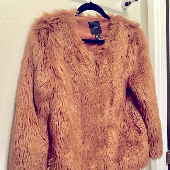 rose gold fur jacket